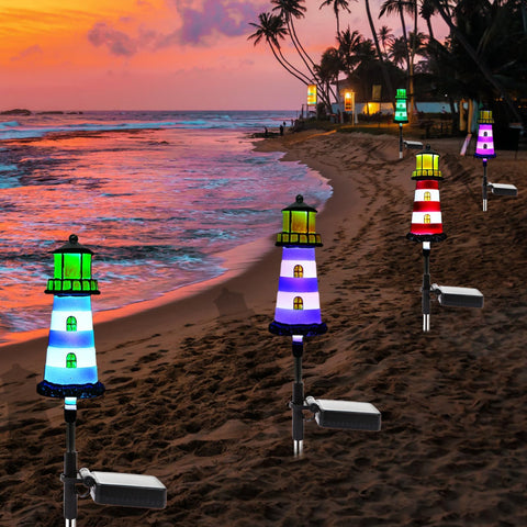 BEIDOULU outdoor lighthouse lights for patio, yard, and driveways.