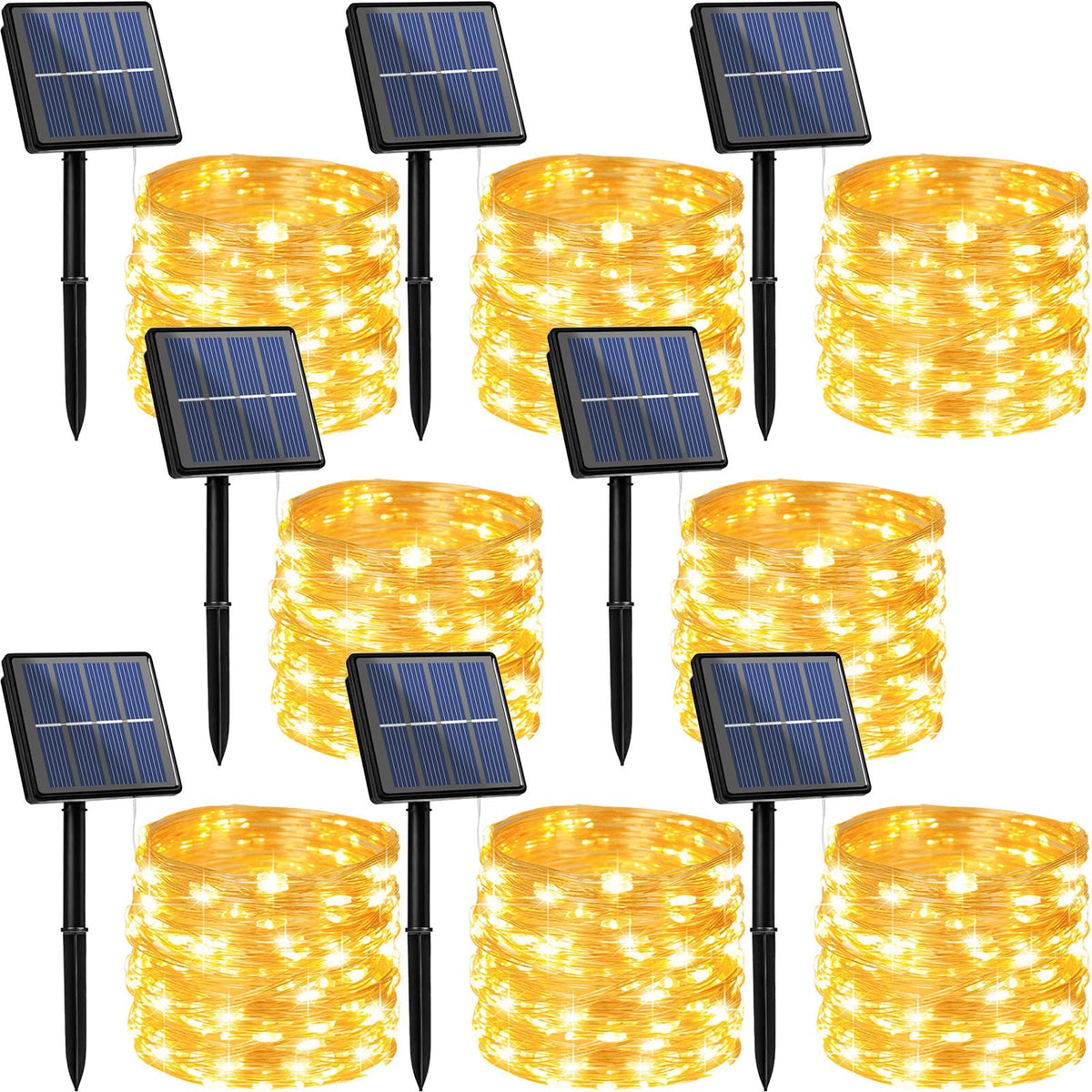 Beieverluck 8-pack solar fairy lights illuminate outdoor spaces with 264ft of twinkling glow