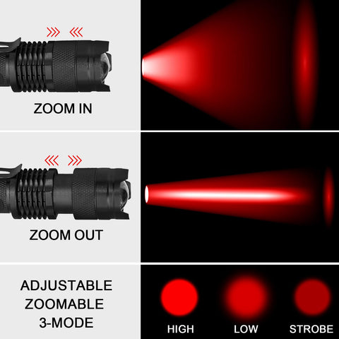 Beieverluck aluminum red flashlight designed to withstand rain and snow.