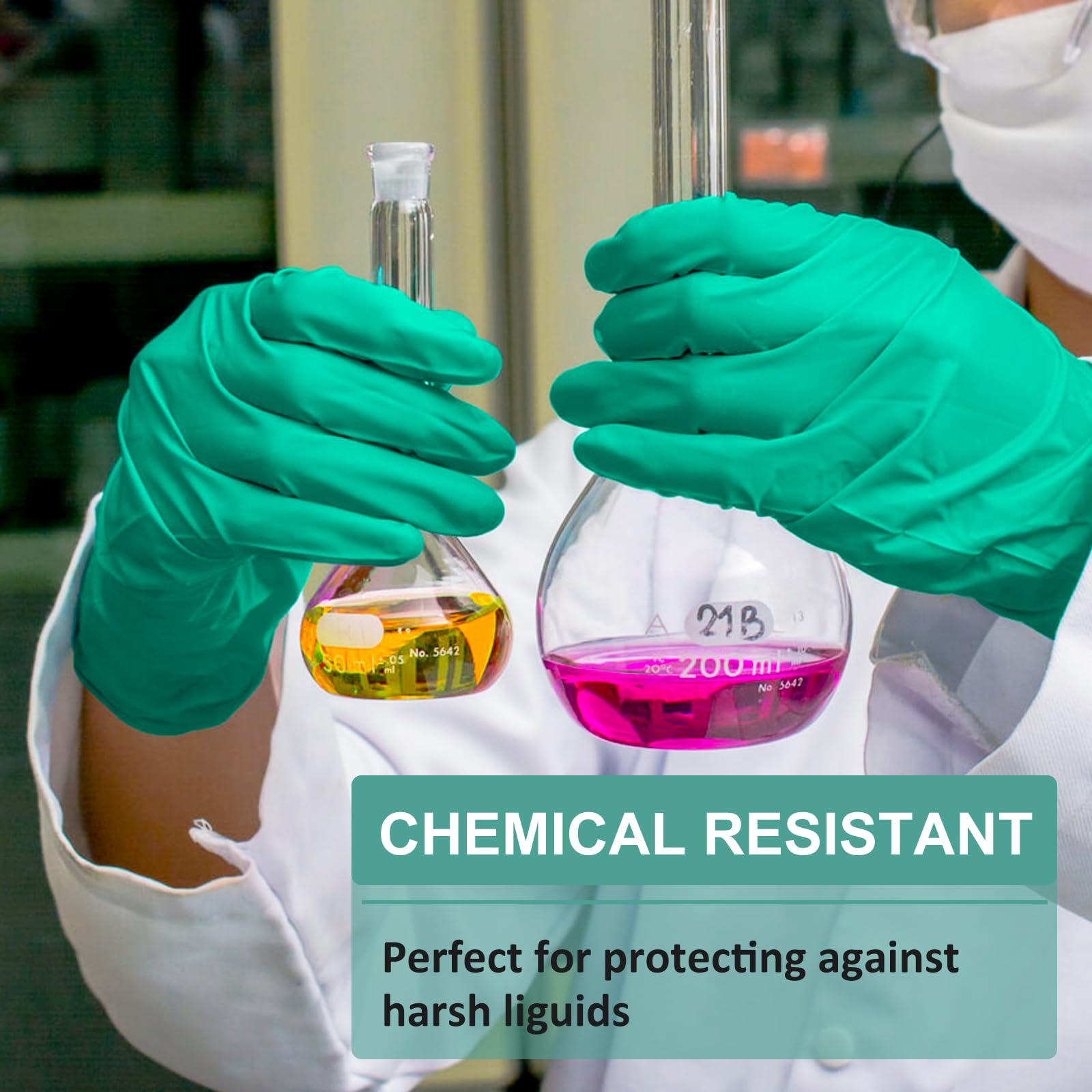 Beieverluck nitrile material offers durable protection against chemicals.