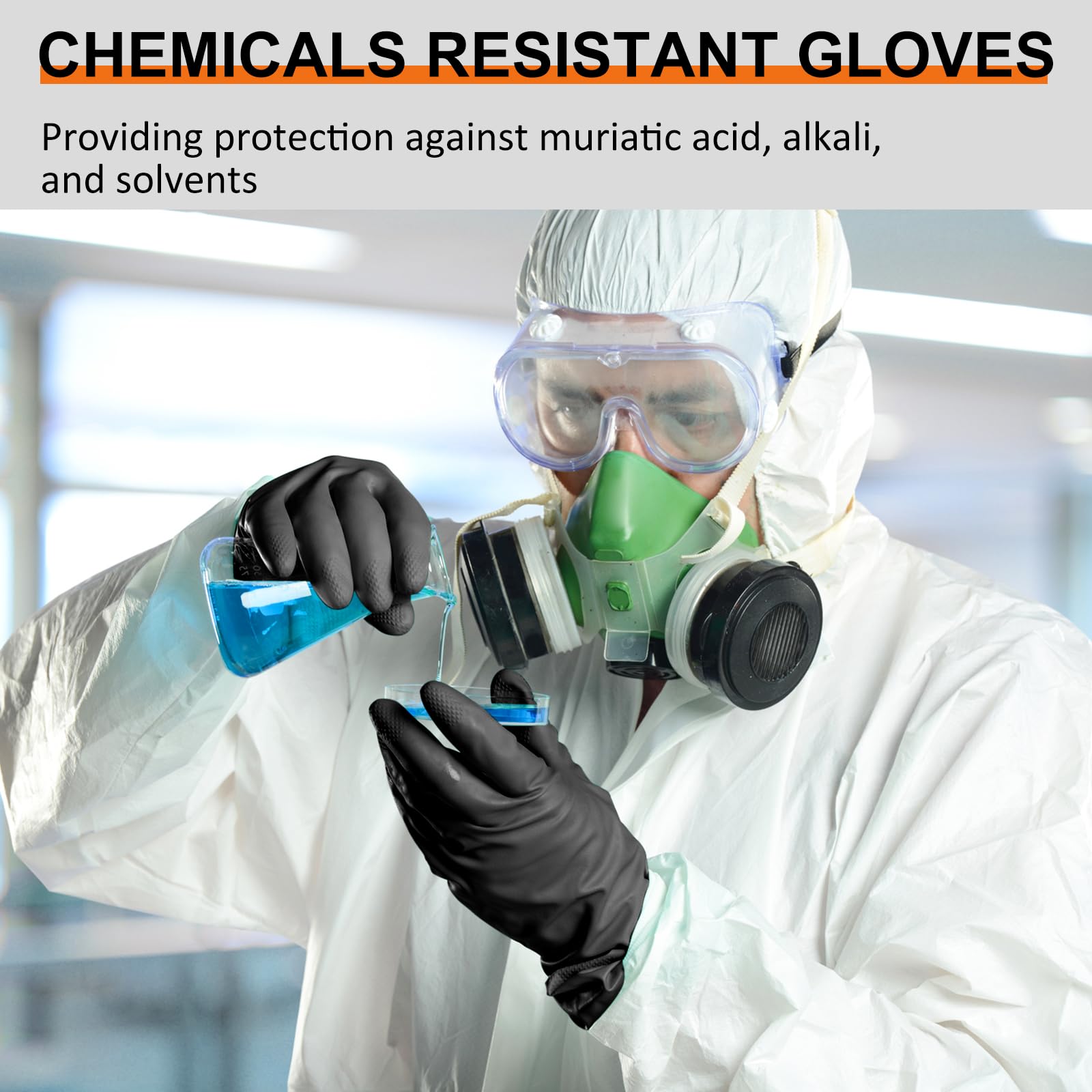 Beieverluck heavy-duty latex gloves offer elasticity for tough jobs.