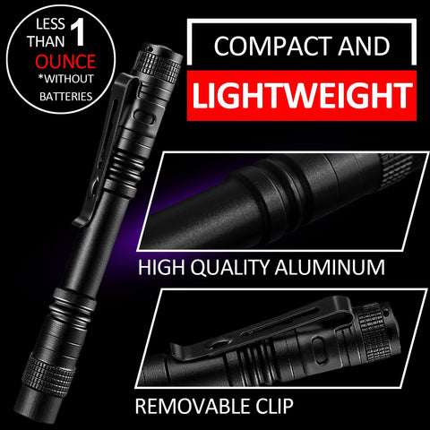 Beieverluck metal clip pen-light for on-the-go room checks.