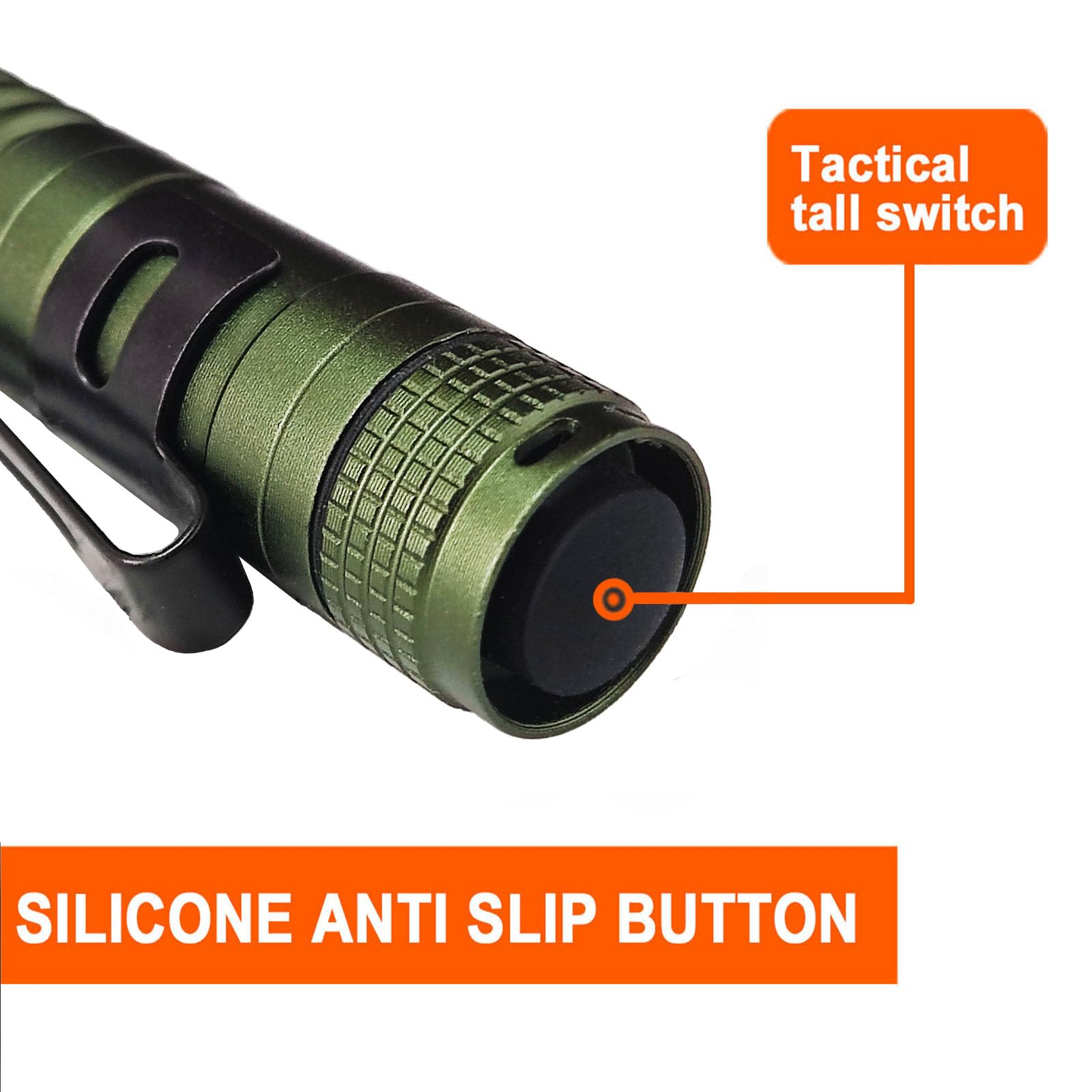 Beieverluck mini flashlight with clip for easy belt or bag carry.
