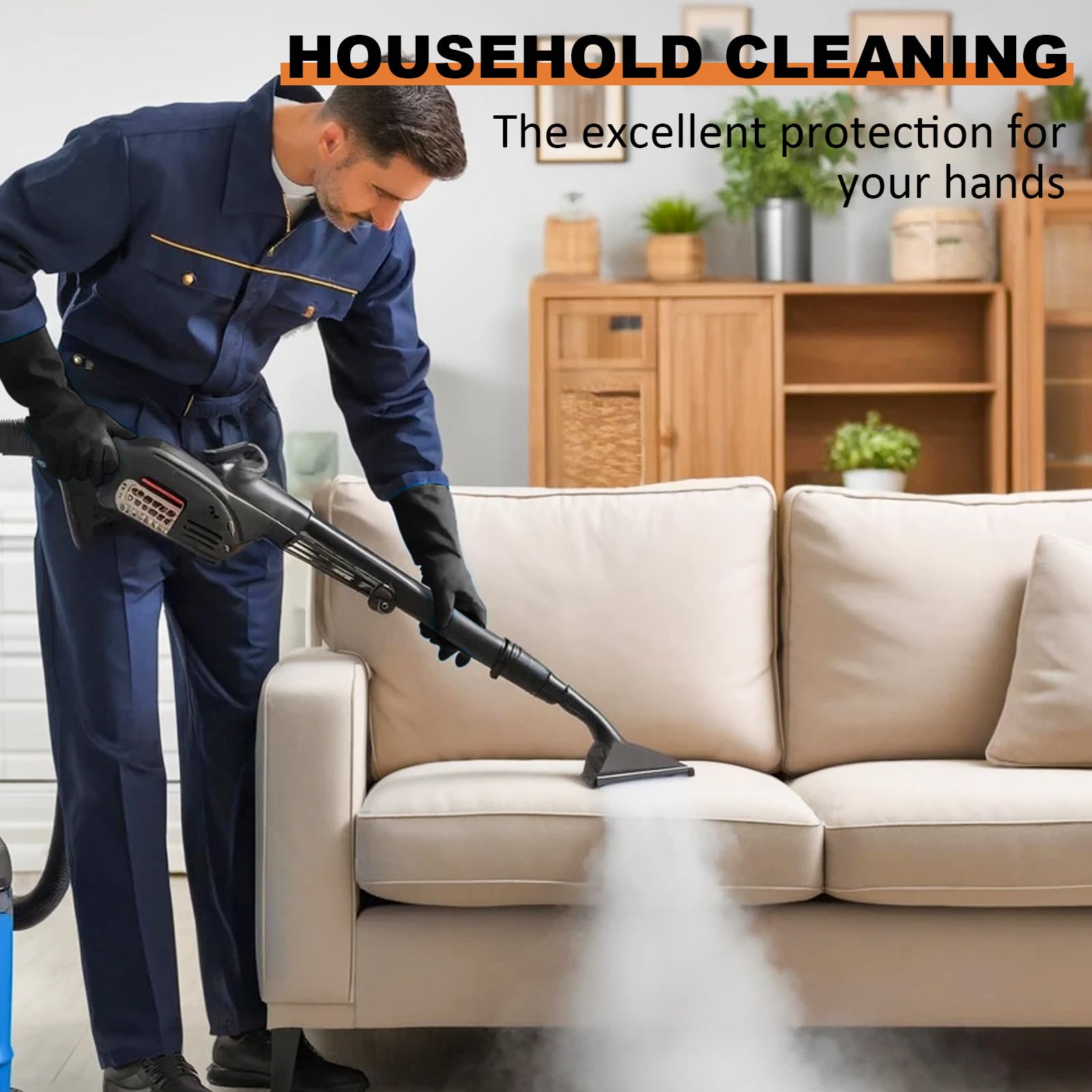 Beieverluck protective gloves minimize splash exposure during cleaning.