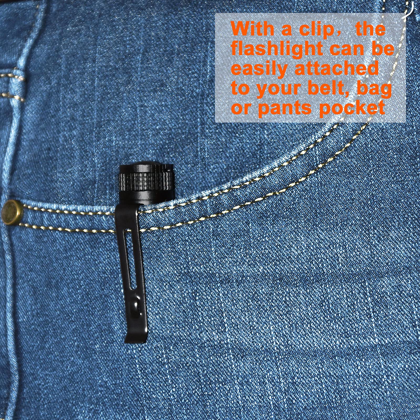 Beieverluck water-resistant mini flashlight, reliable in rain or snow.