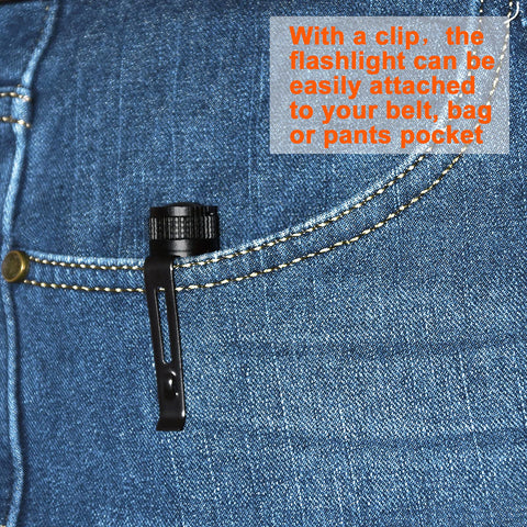 Beieverluck water-resistant mini flashlight, reliable in rain or snow.