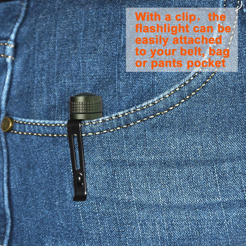 Beieverluck weather-resistant pocket flashlight suitable for rain, snow, and outdoor trips.