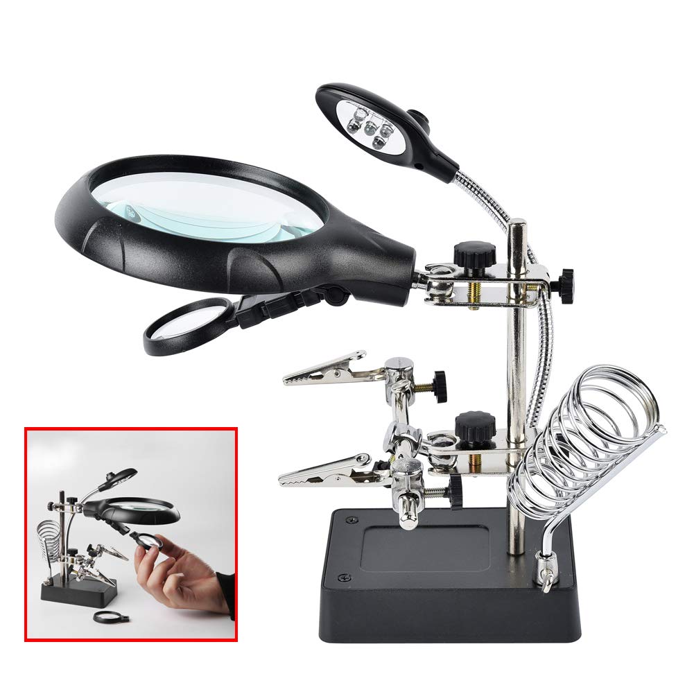 Beileshi LED magnifier 2.5x stand for precise component inspection