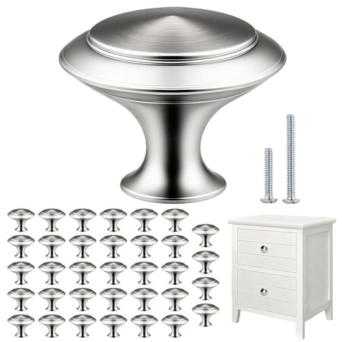 BEIUTAO 30mm brushed nickel cabinet knob close-up, durable stainless steel for everyday use