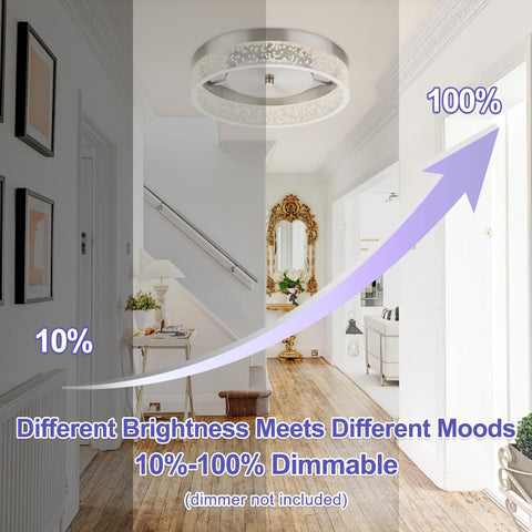 Bekada 12-inch fixture emits neutral 4000K light for everyday use.