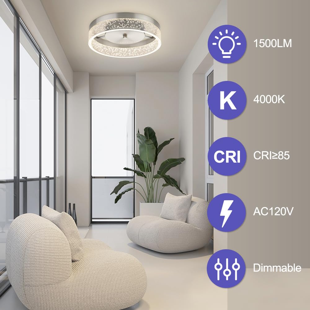Bekada brushed nickel frame adds modern sophistication to living spaces.