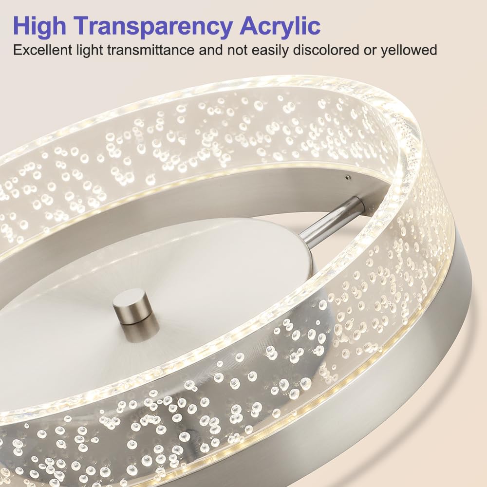 Bekada clear bubble acrylic shade reveals the bright 1500 lumens glow.