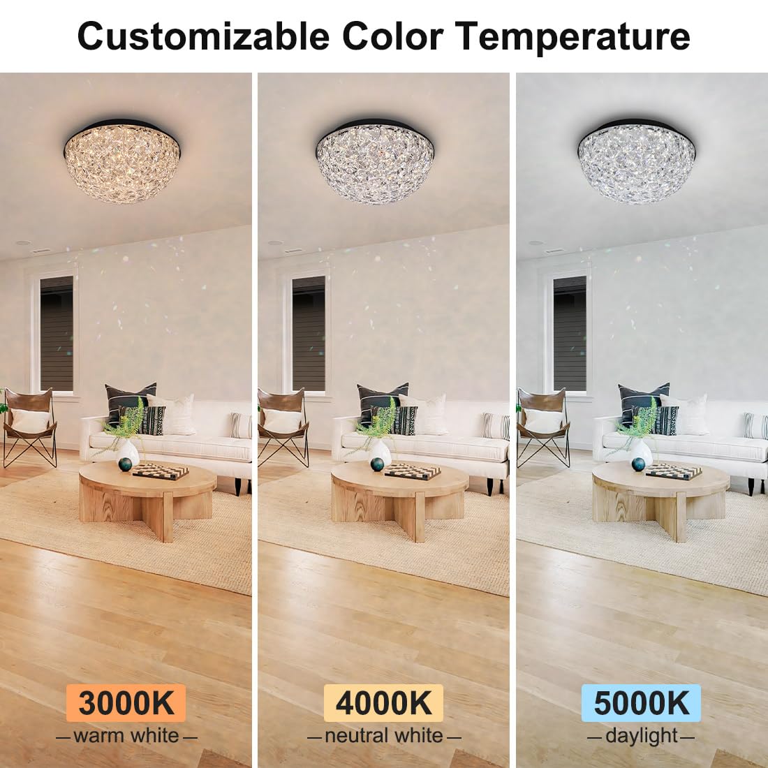 Bekada crystal prism dome creates waterfall sparkle in living room or foyer.