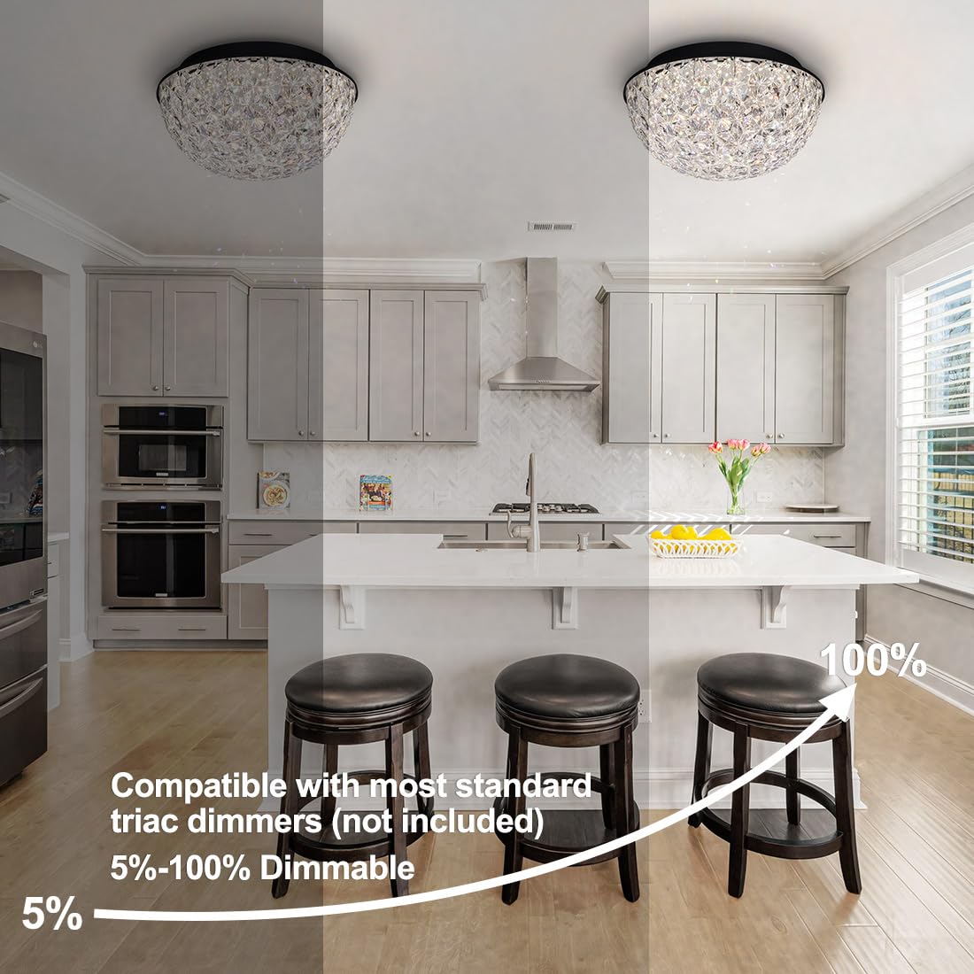 Bekada ETL-listed chandelier with black canopy for safe, stylish rooms.