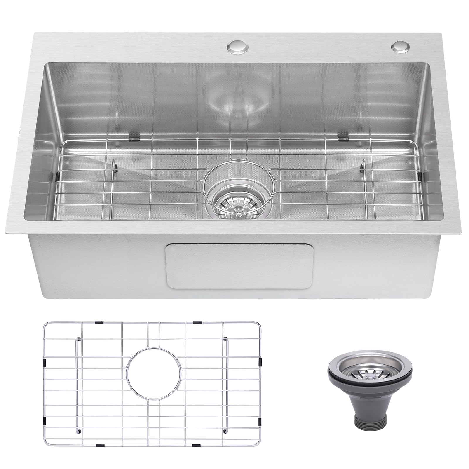 Beleeb Drop-In Sink 33x22 front view highlights modern embossing and a clean, stylish edge.