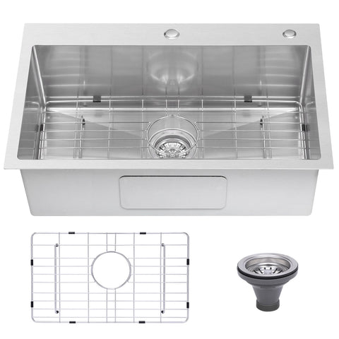 Beleeb Drop-In Sink 33x22 front view highlights modern embossing and a clean, stylish edge.