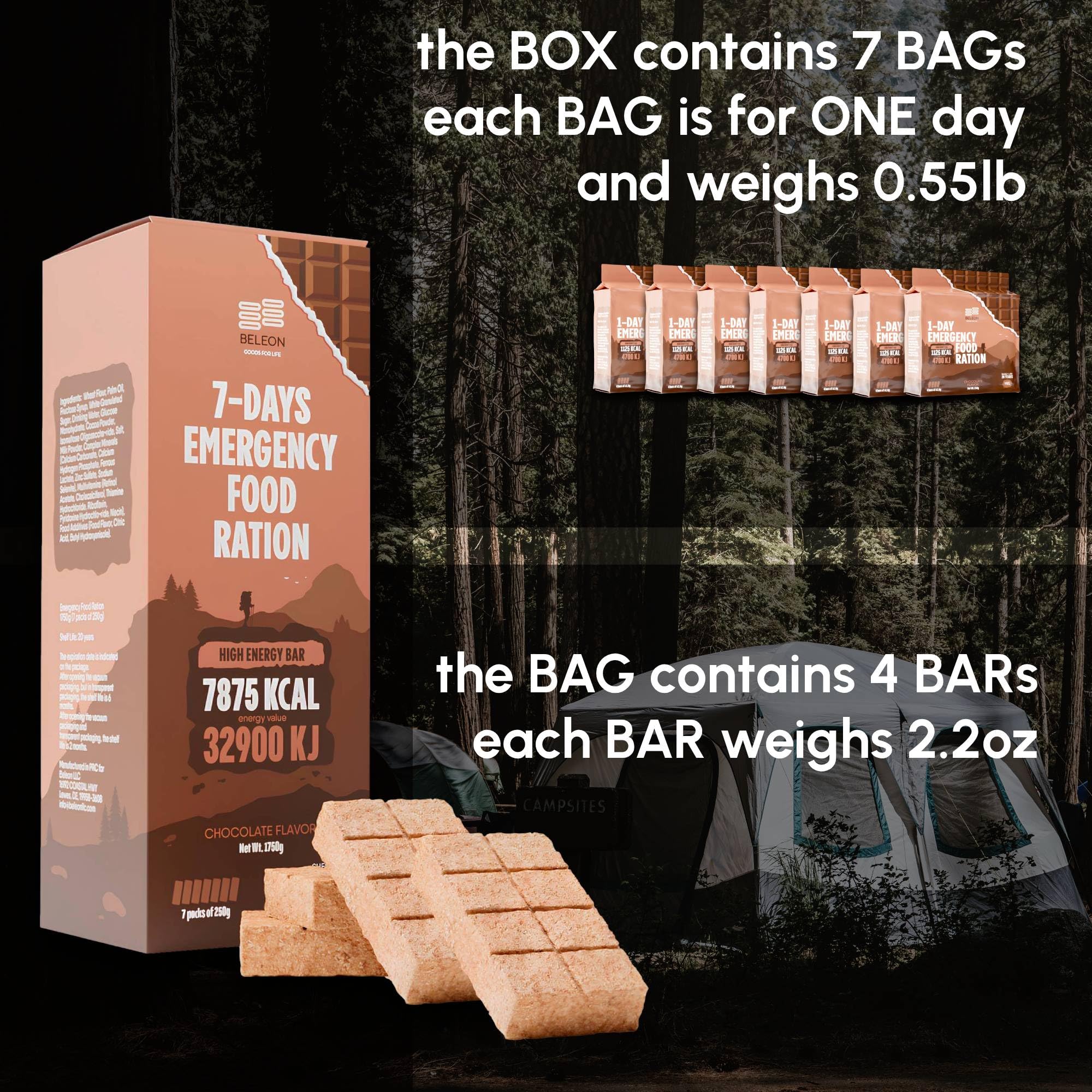 Beleon survival ration blocks ready-to-eat during outdoor adventures.