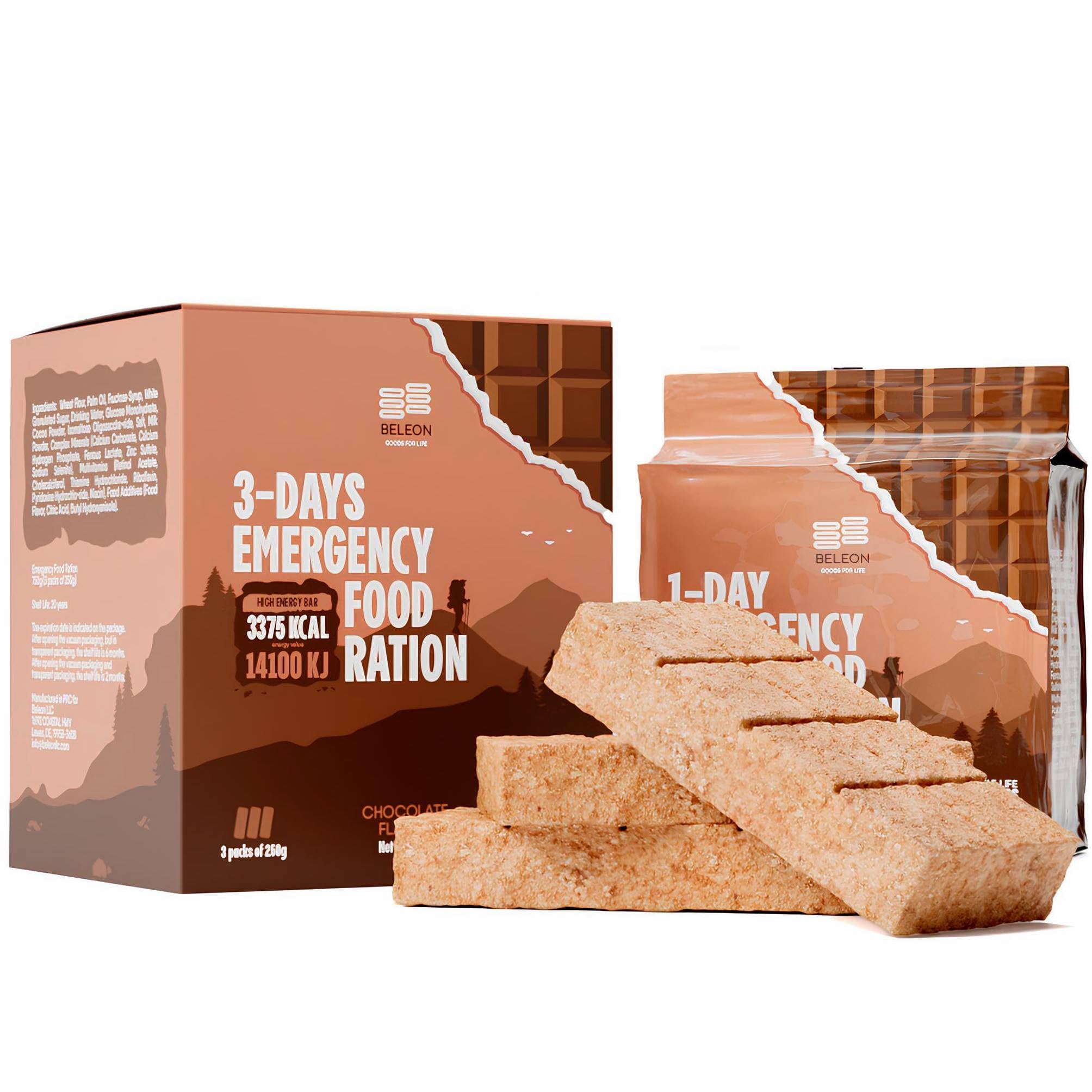 Beleon Goods for Life emergency chocolate pack—quick energy for outdoor adventures.