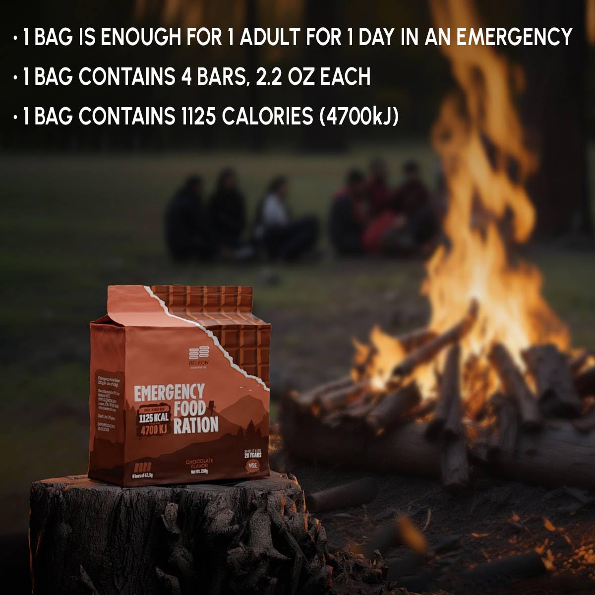 Beleon Goods for Life nutrition facts label—clear data to plan emergency intake.