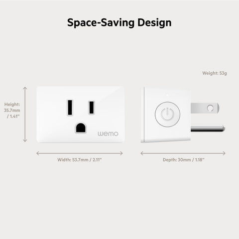 Belkin Wemo Thread Smart Plug compact design fits standard outlets.