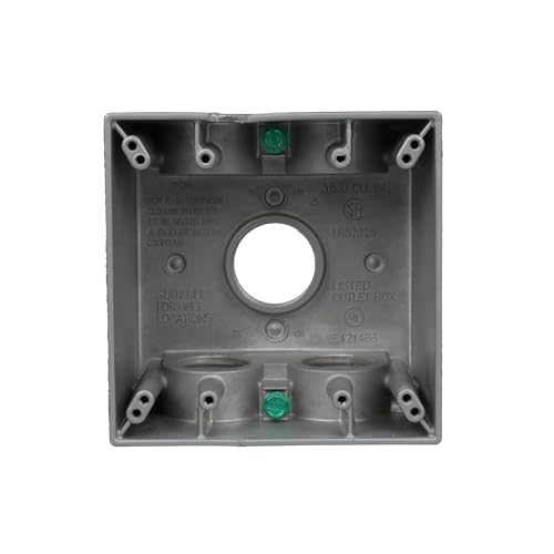 BELL 2-Gang Weatherproof Deep Box with five threaded outlets for outdoor use