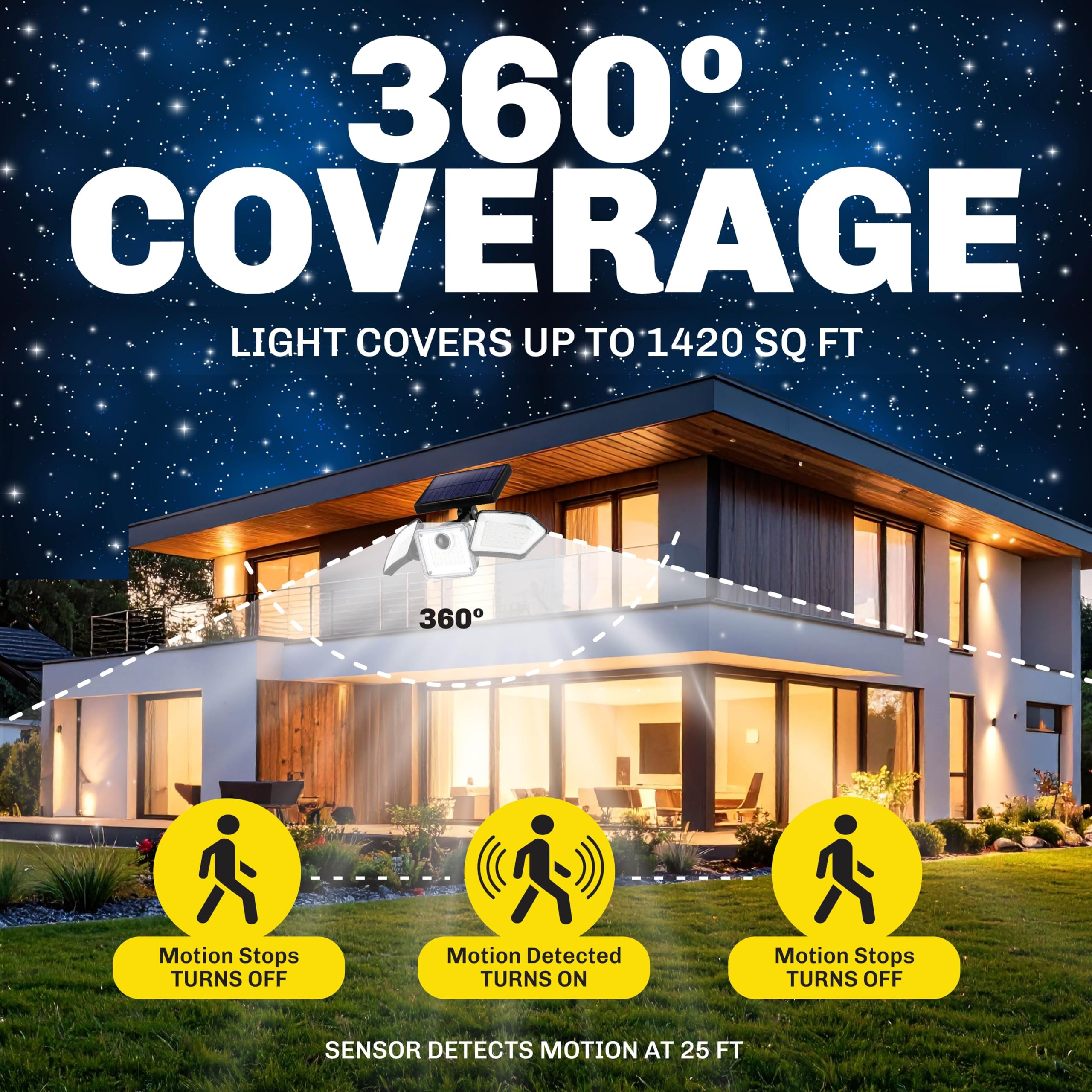 Bell+Howell Bionic Flood Light IP65 waterproof design withstands rain and snow.