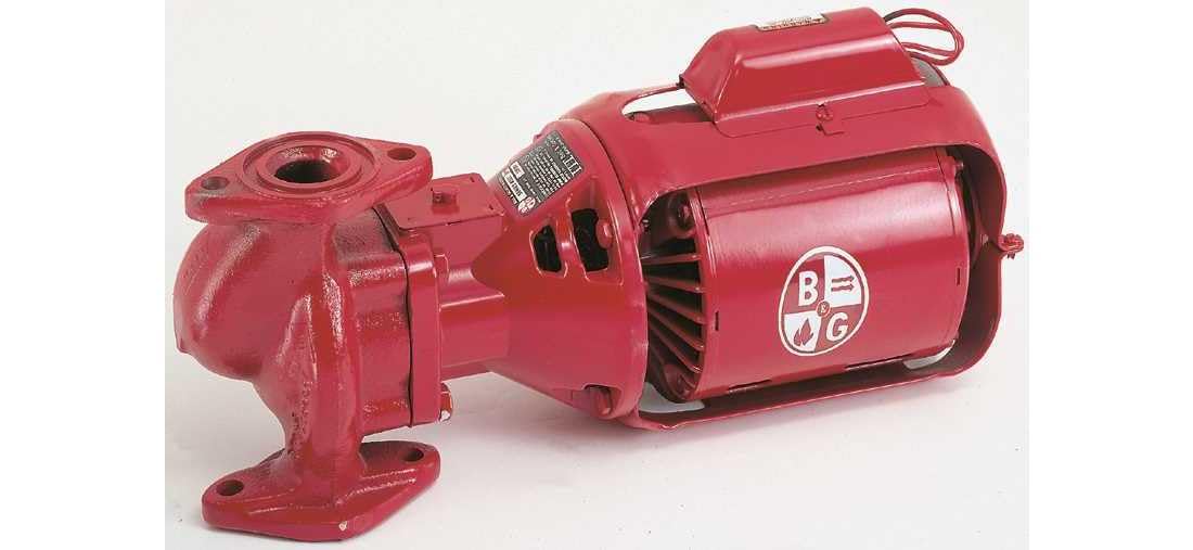 Bell & Gossett 100Nfi pump side view showing durable cast iron housing