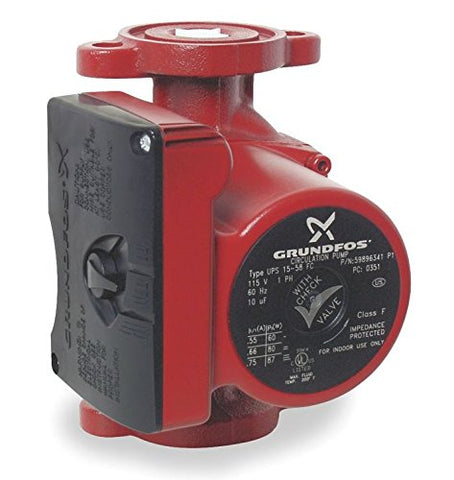 Bell & Gossett UPS15-58FC 3-speed pump side view for radiant heating and zoning