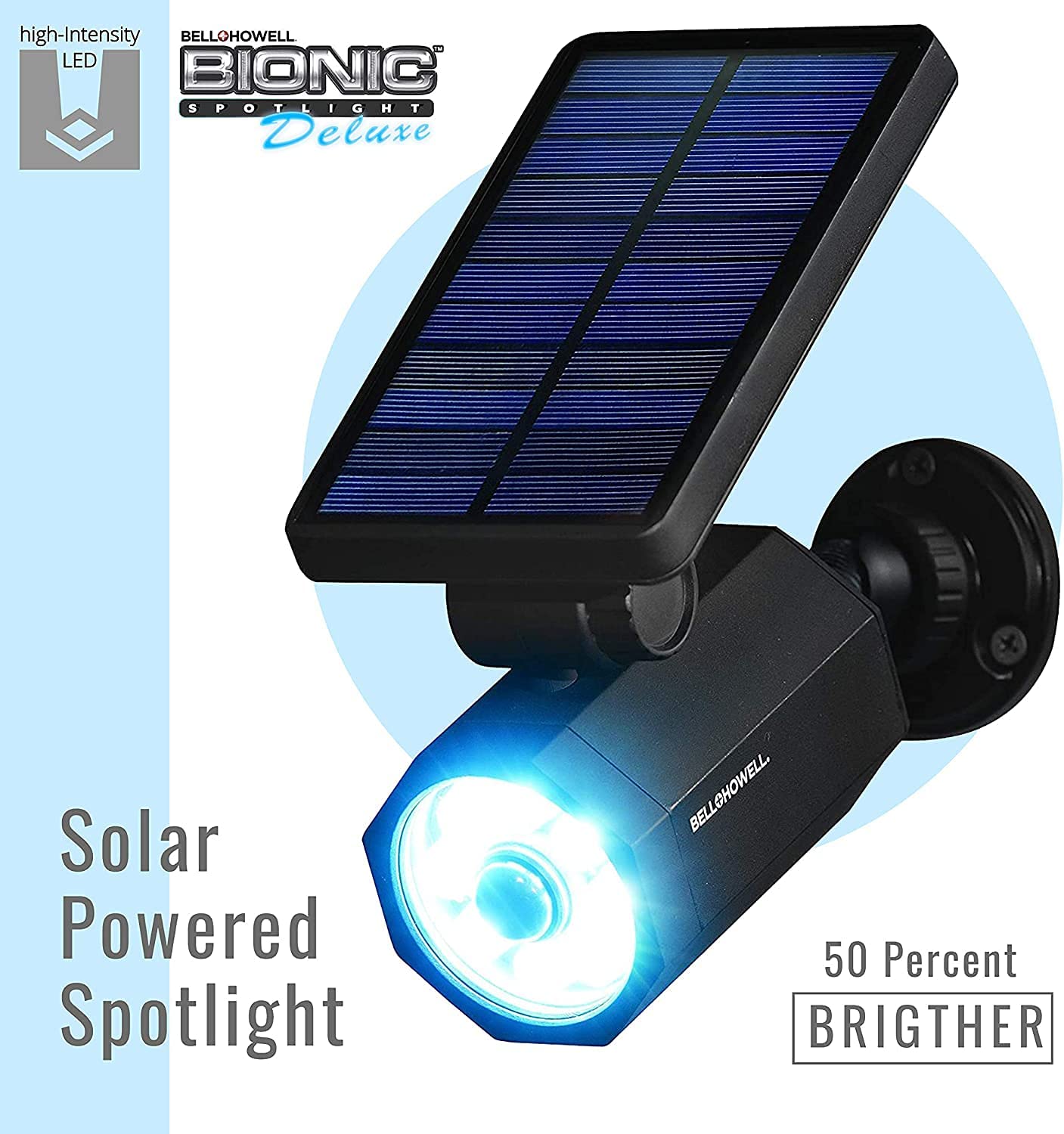 Bell+Howell Bionic Spotlight Deluxe motion sensor activation illustrating auto lighting
