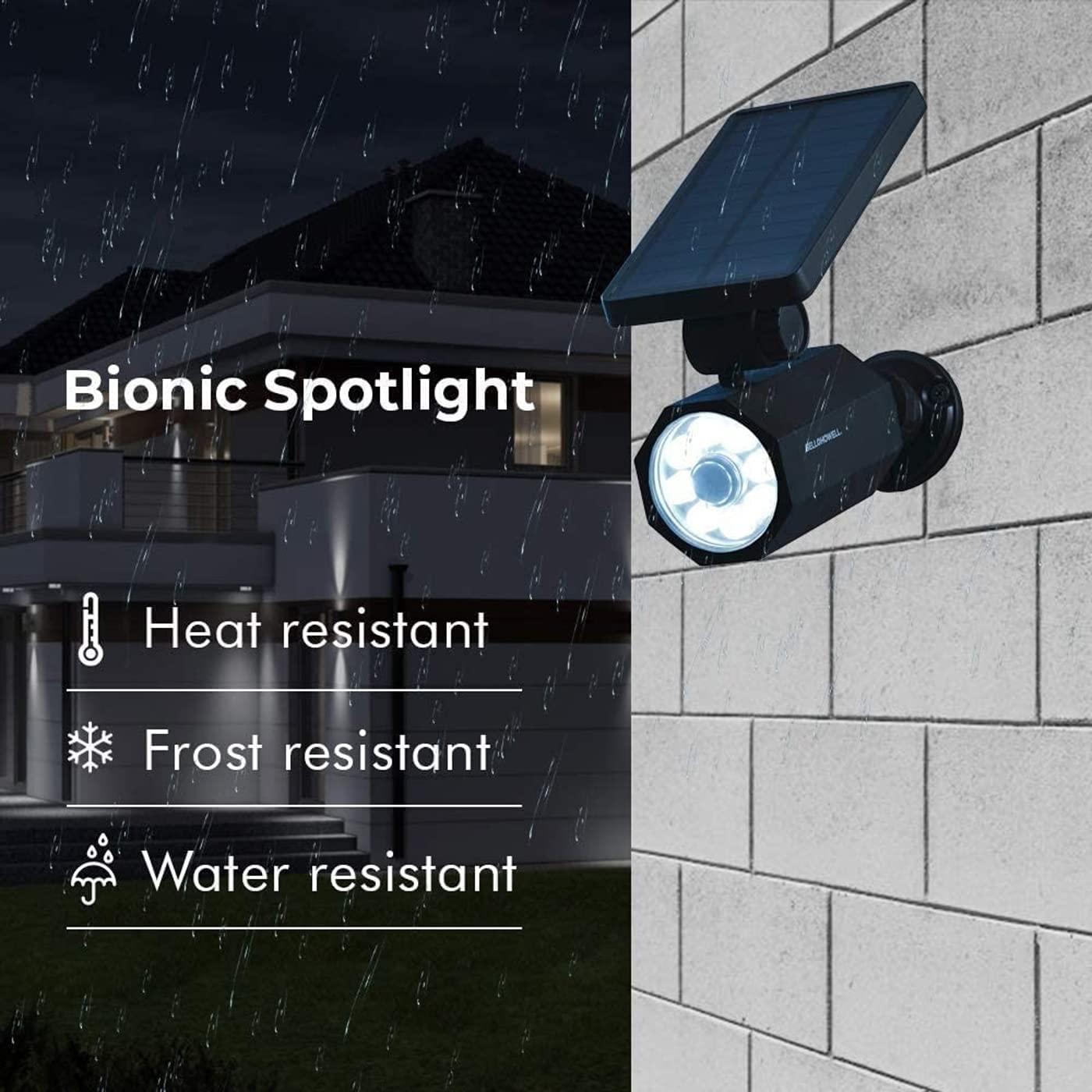 Bell+Howell Bionic Spotlight Deluxe night time illumination in outdoor setting