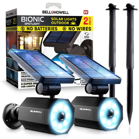 Bell+Howell Bionic Spotlight front-lit view showing welcoming outdoor lighting for pathways