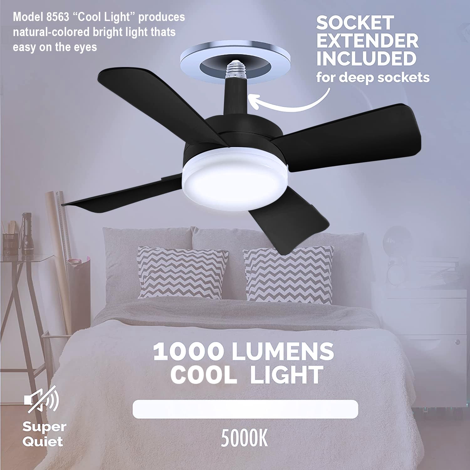 Bell+Howell Socket Breeze Deluxe 1000-lumen LED for bright, energy-efficient illumination