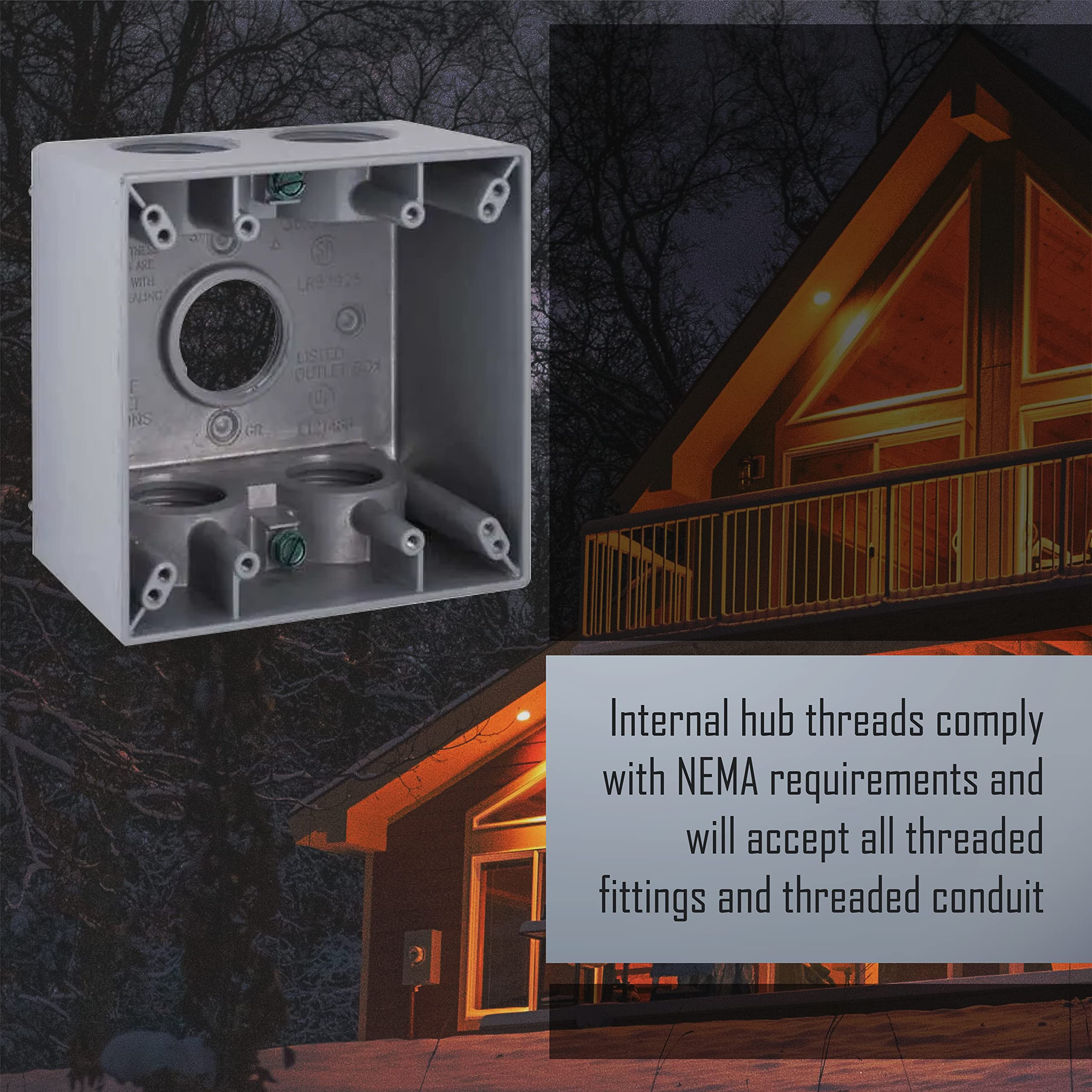 BELL Outlet box with closure plugs for secure sealing