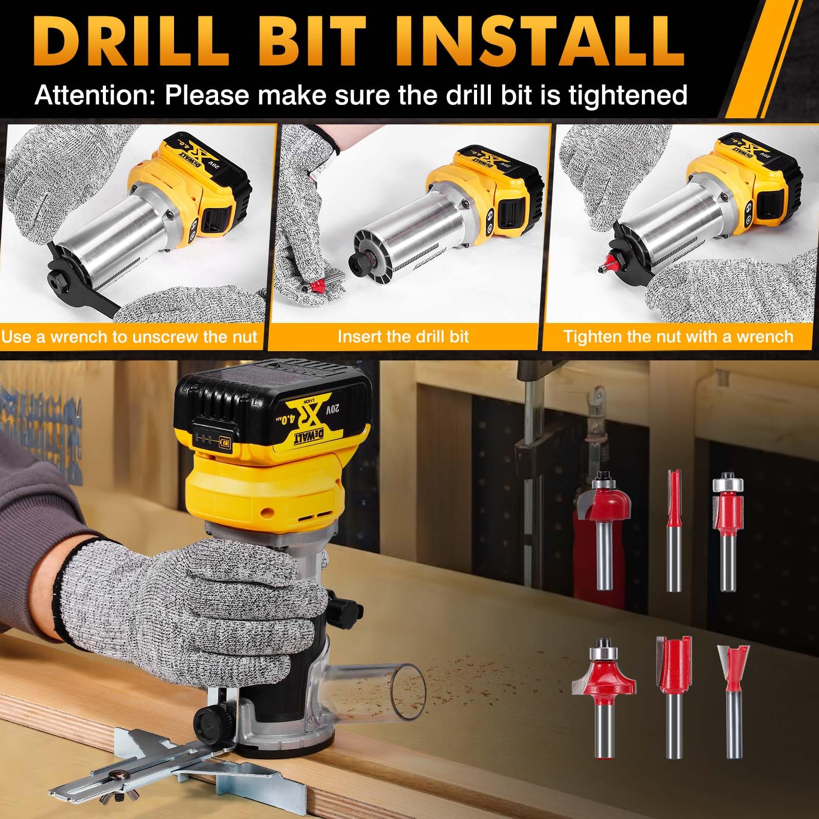 BellaDimora edge and roller guides with dust hood for precise routing