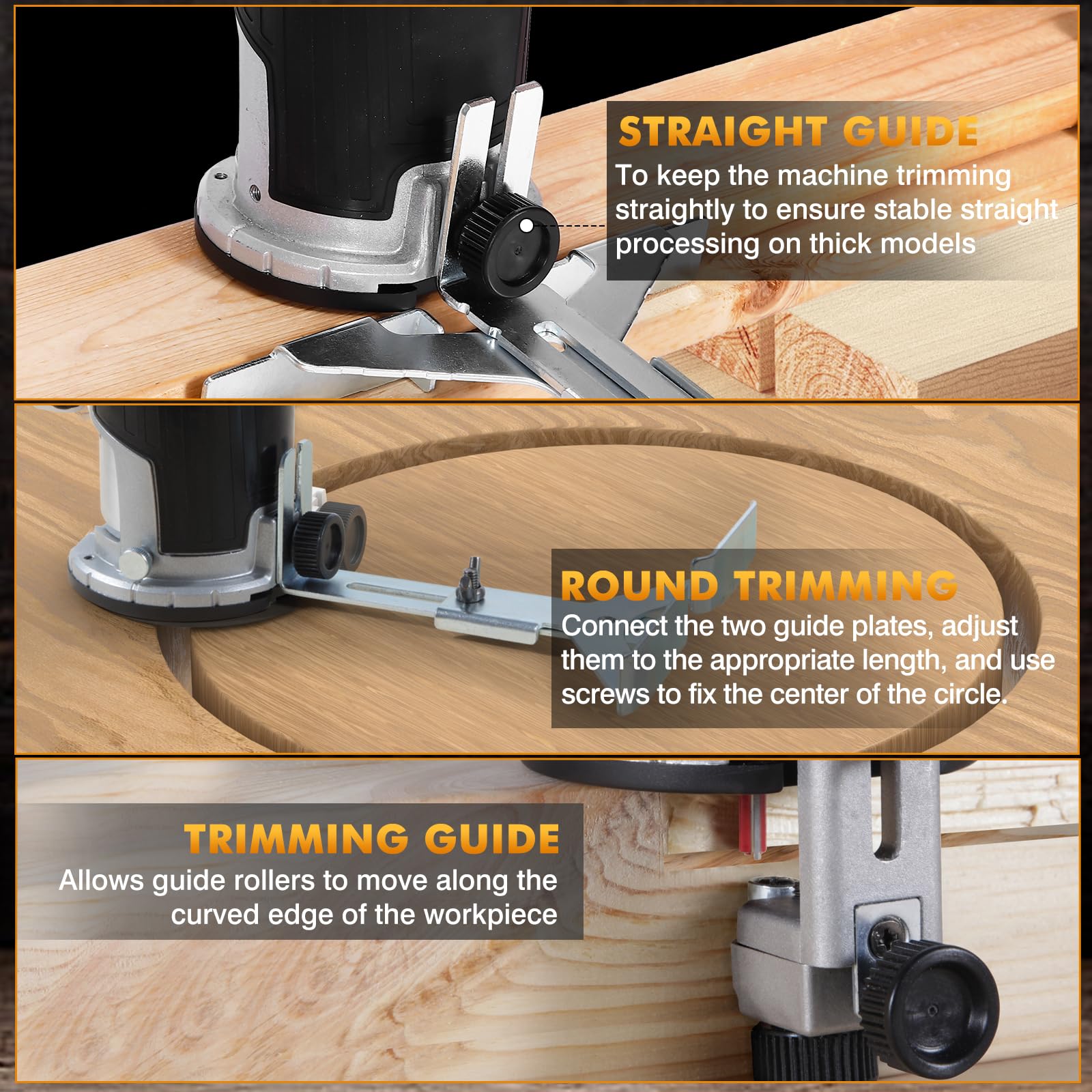 BellaDimora LED light and dust hood improve visibility during routing