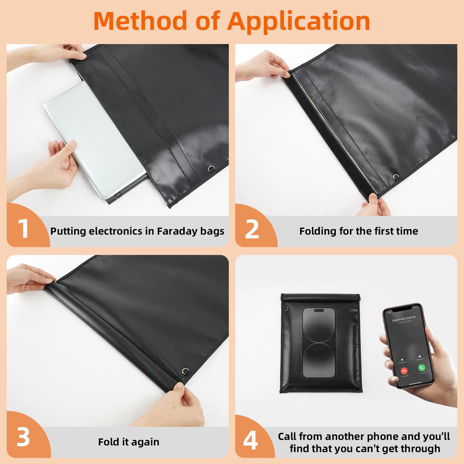 Bellamei large Faraday bag blocks signals for phones and devices