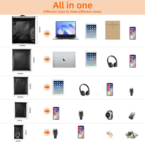 Bellamei medium Faraday bag blocks RFID and Bluetooth for everyday privacy
