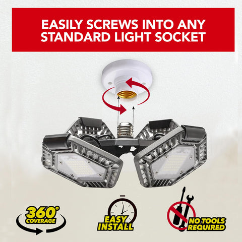 Bell+Howell QUADBURST delivers 5500 lumens for bright, clear illumination.