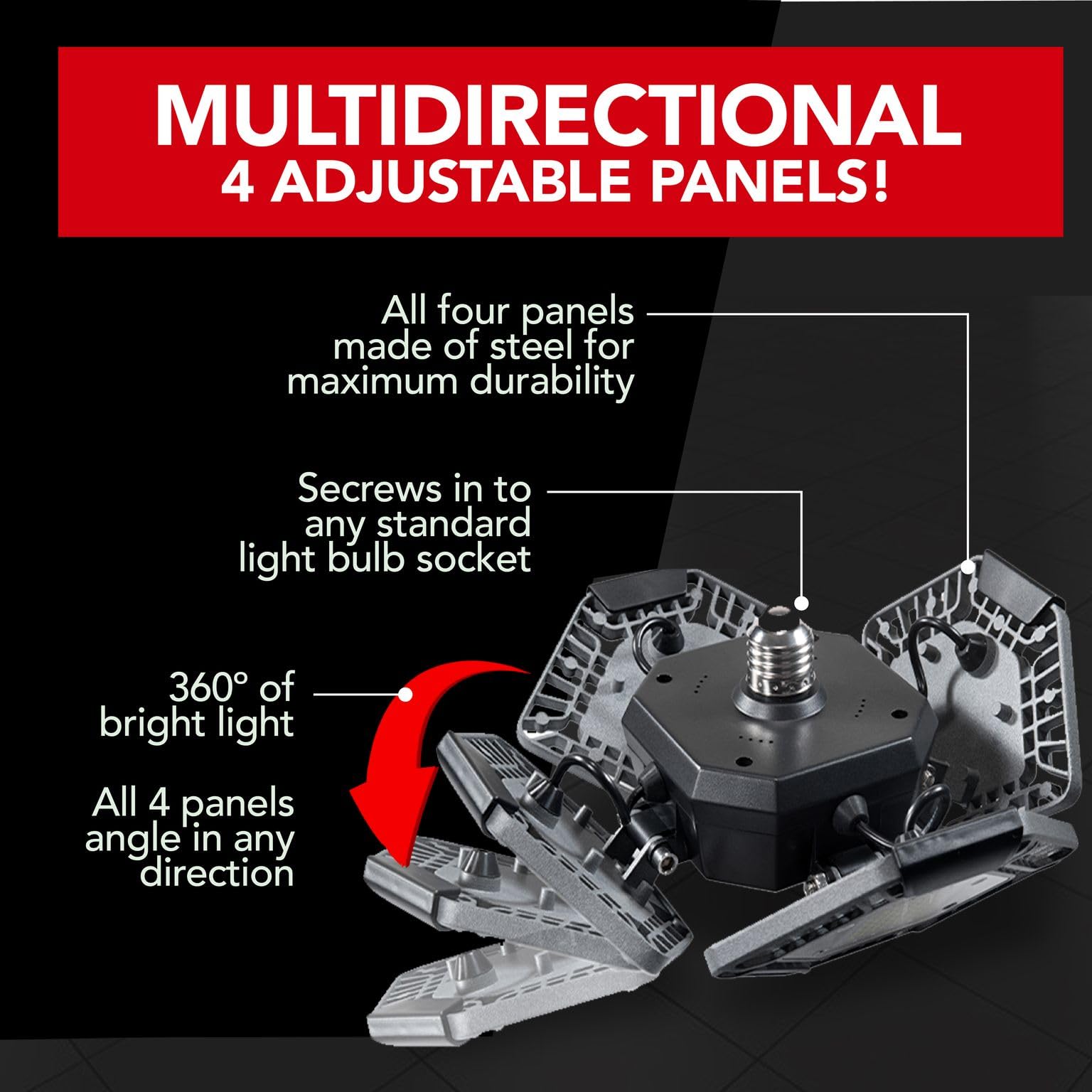 Bell+Howell QUADBURST fits E26/E27 sockets for easy retrofit.