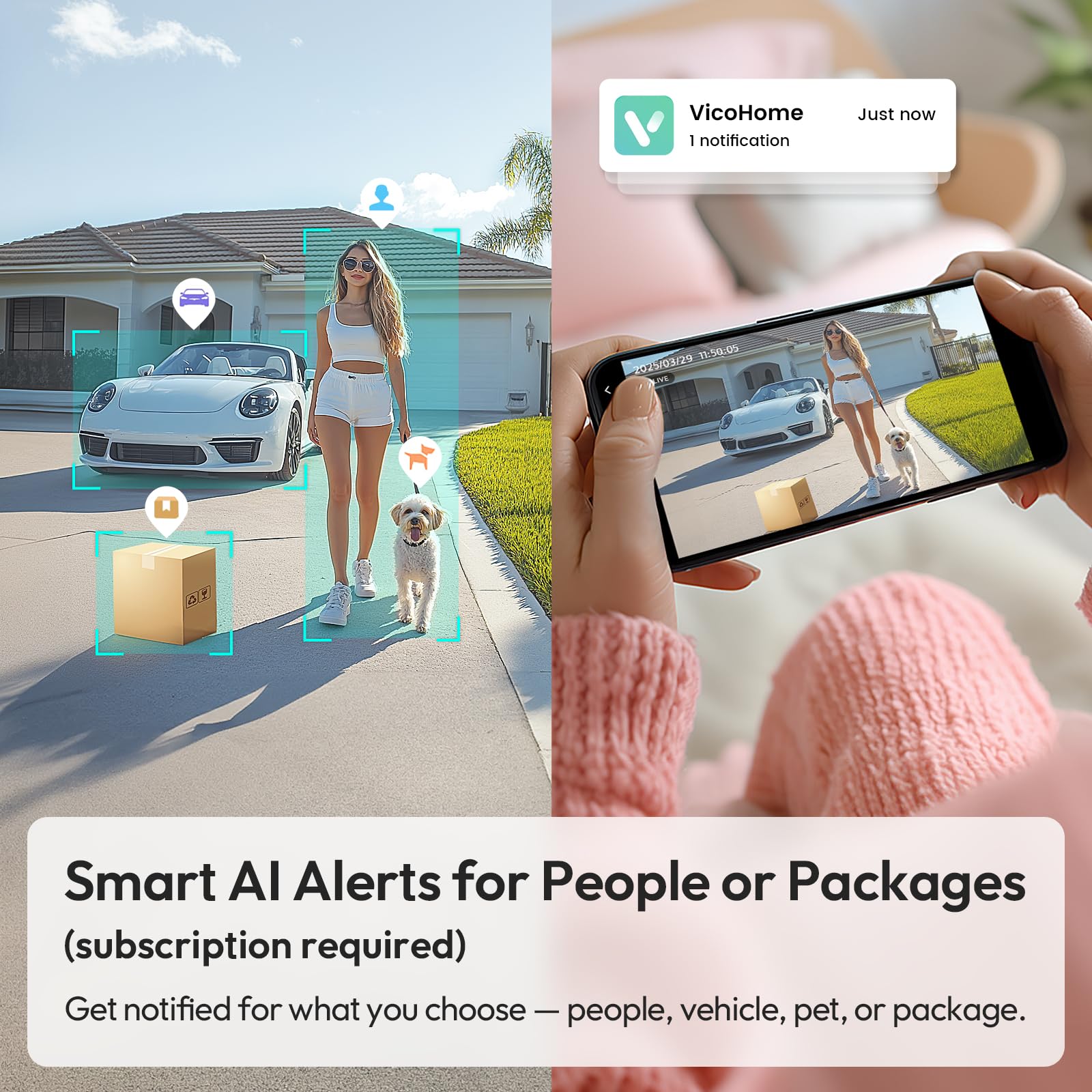 Belleye AI detection highlights motion at your doorway for smart alerts.