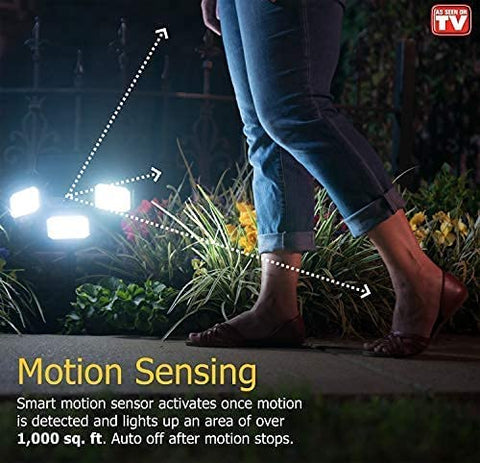 Bell+Howell Bionic Floodlight remote control enables Sensor Mode for automatic on/off.