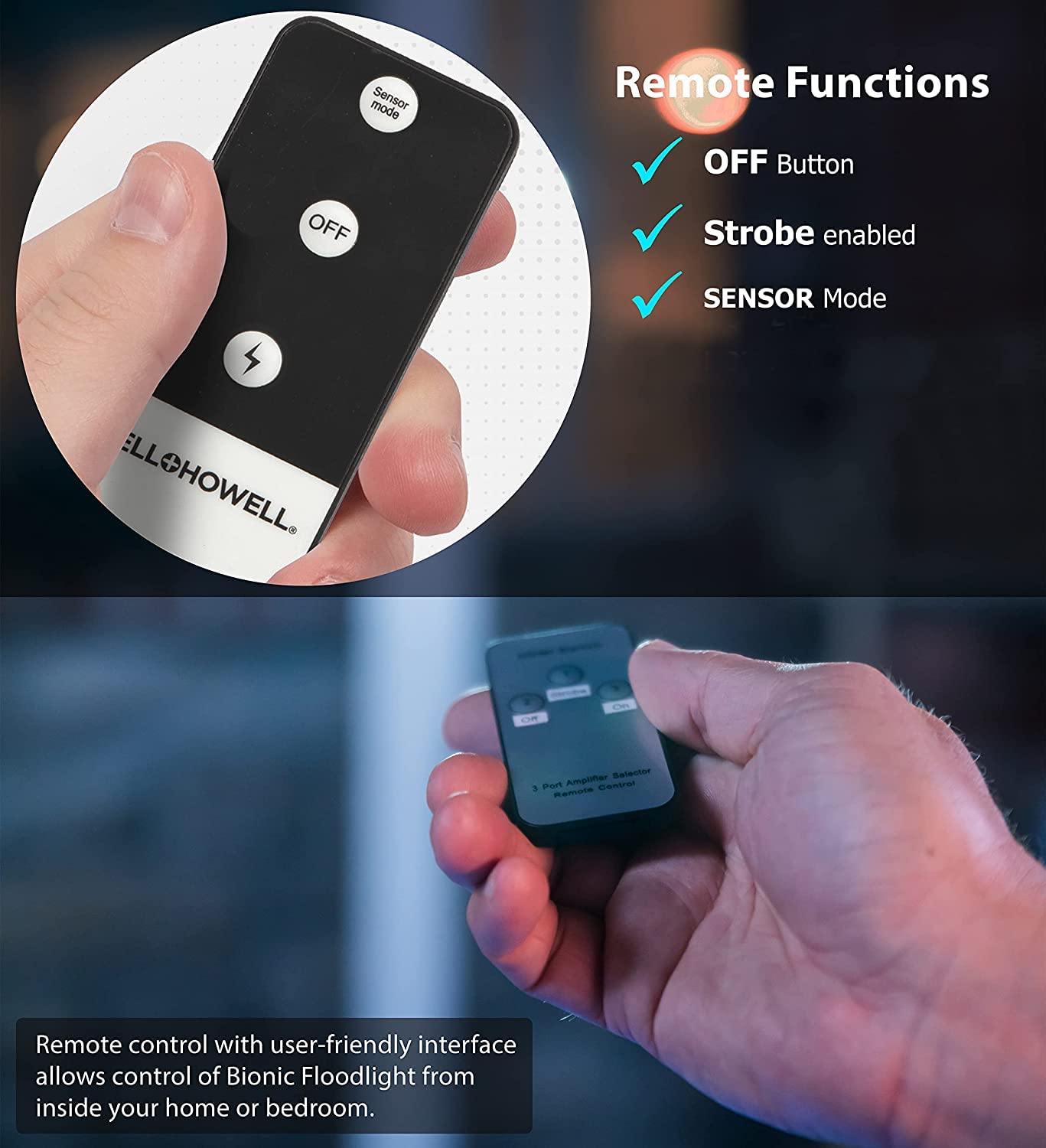 Bell+Howell Bionic Floodlight weather resistant design withstands rain and snow.