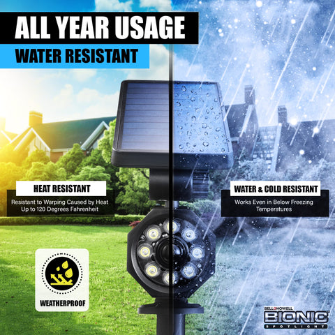 Bell+Howell Bionic Spotlight installation hardware enables quick stake setup outdoors