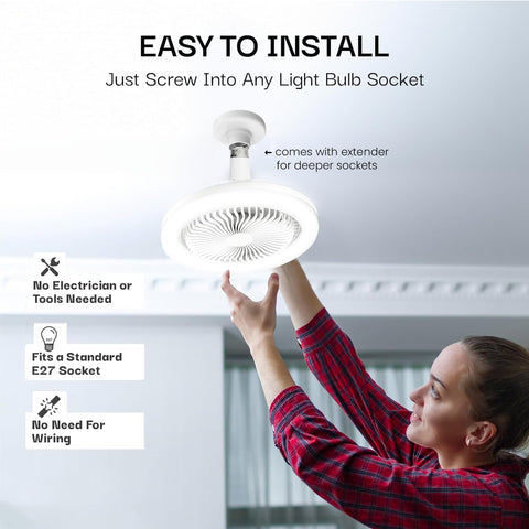 Bell+Howell SocketAir 6500K LED cool lighting for clear visibility.
