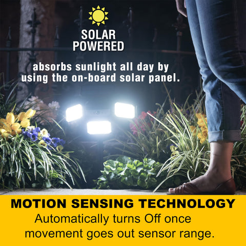 Bell+Howell Bionic Flood Light motion sensor detects movement for auto lighting