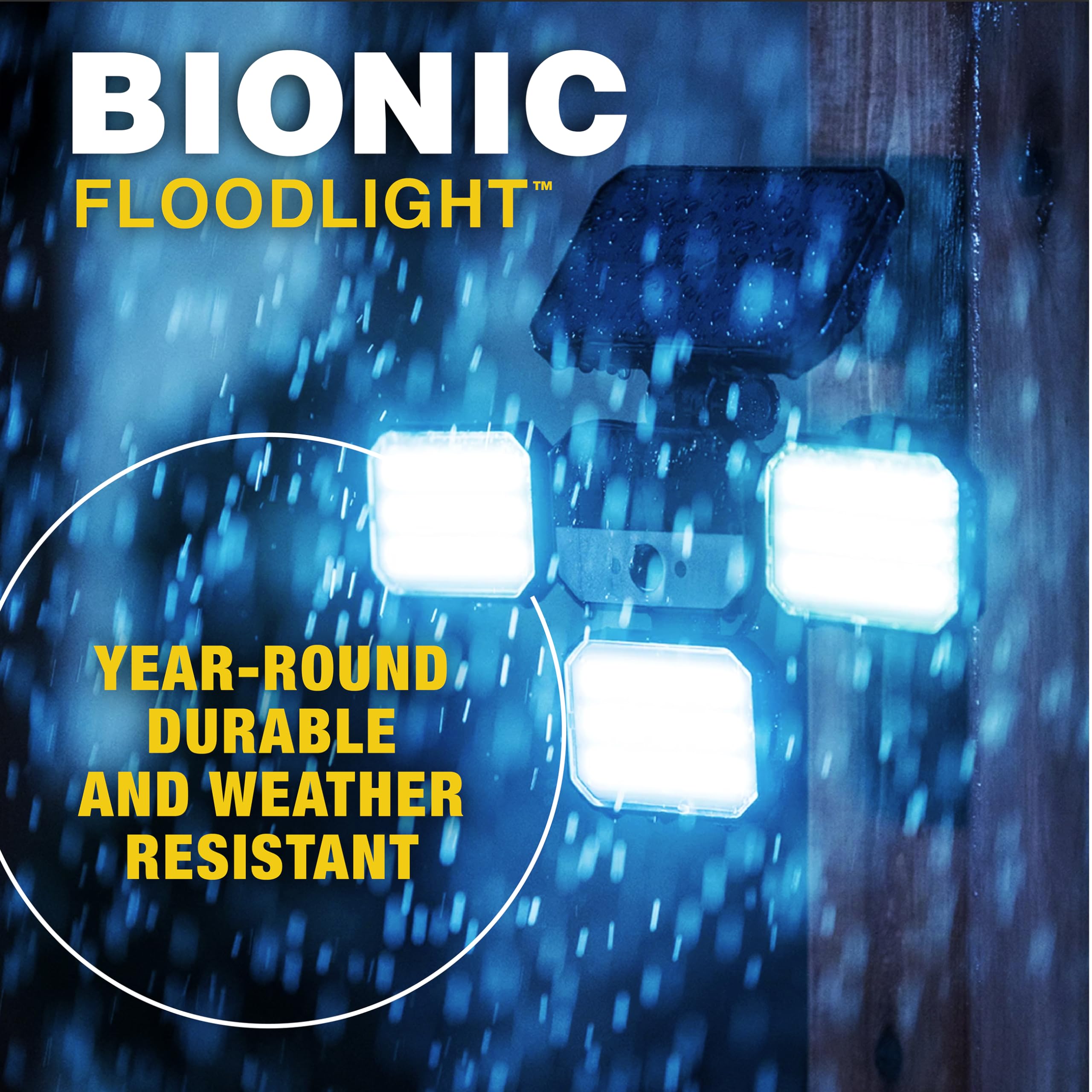 Bell+Howell Bionic Flood Light swivel panels allow adjustable lighting