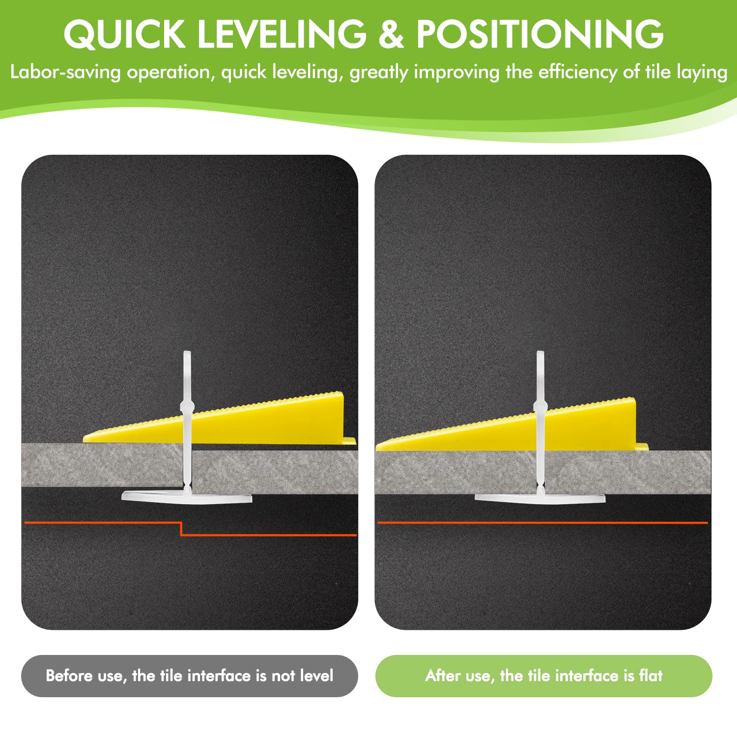 BELOOSYE leveling system in use during tiling projects