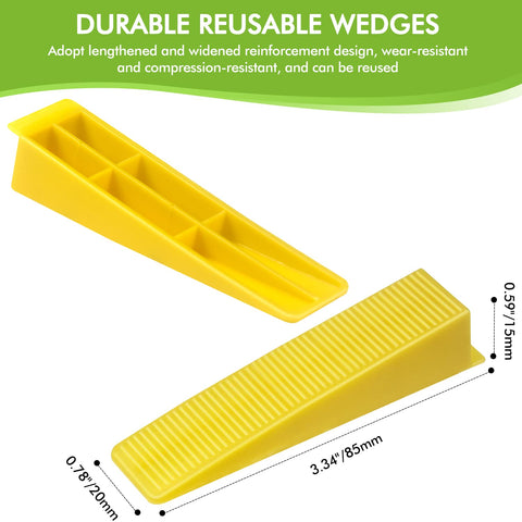 BELOOSYE 300-pcs reusable wedges ideal for multiple tile projects.