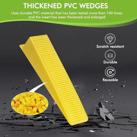 BELOOSYE thicker wedge provides high bearing capacity during tile setting.
