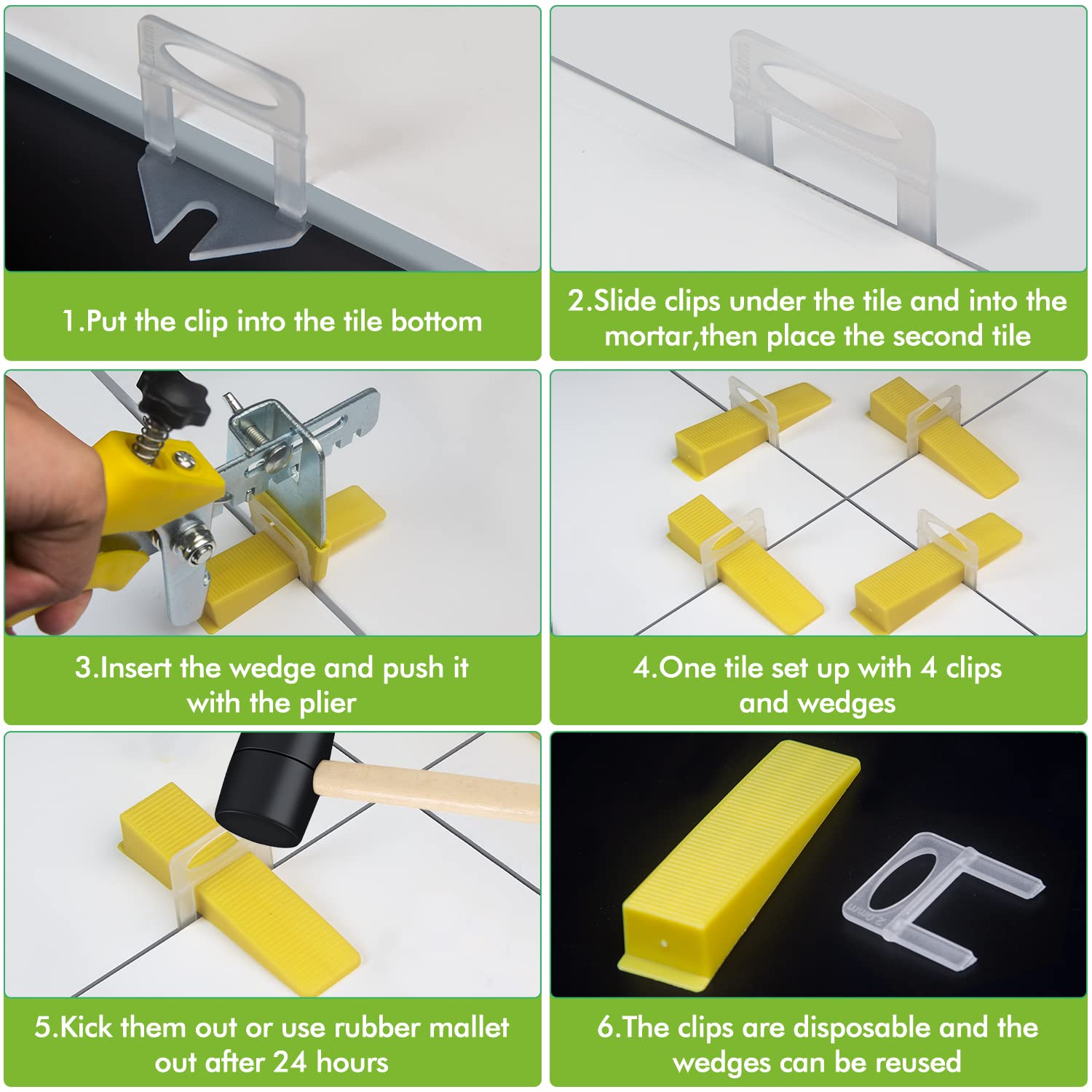 BELOOSYE universal design wedges for wall and floor tile installations.